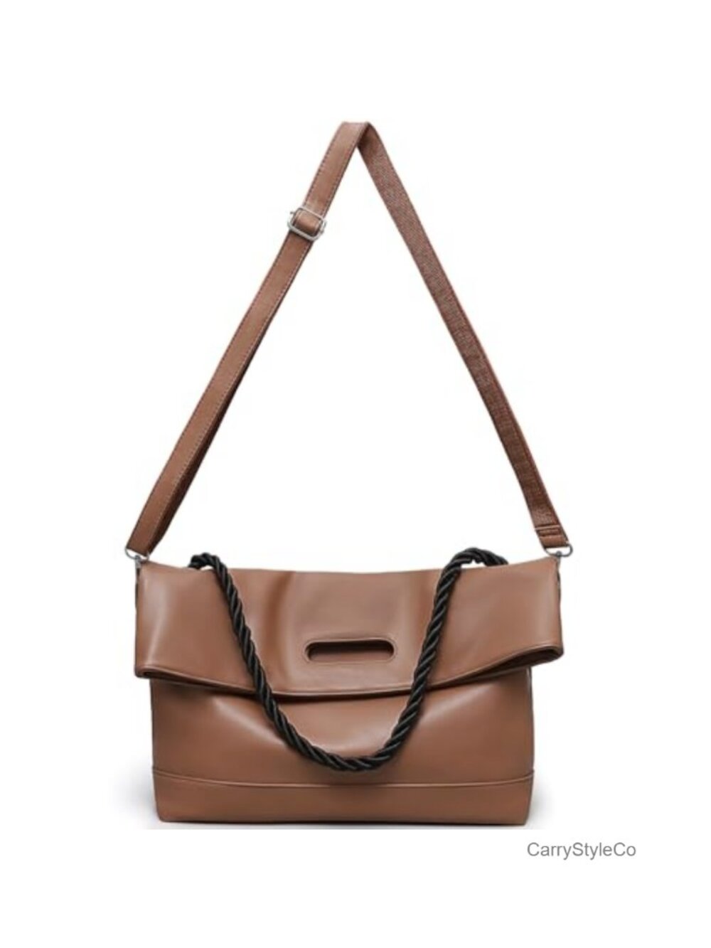 Large Convertible Hobo Tote Shoulder Crossbody Vegan Leather Bag